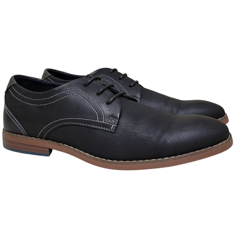 Reserved Footwear Men Brennan Plain Toe Derby Oxfords Size US 11 Black